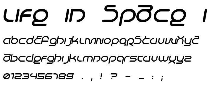 Life in Space Italic font